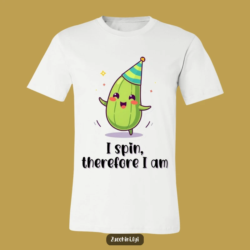Funny Zany Zucchini Party Hat Spinning T-Shirt - Hilarious Vegetable Tee Gift