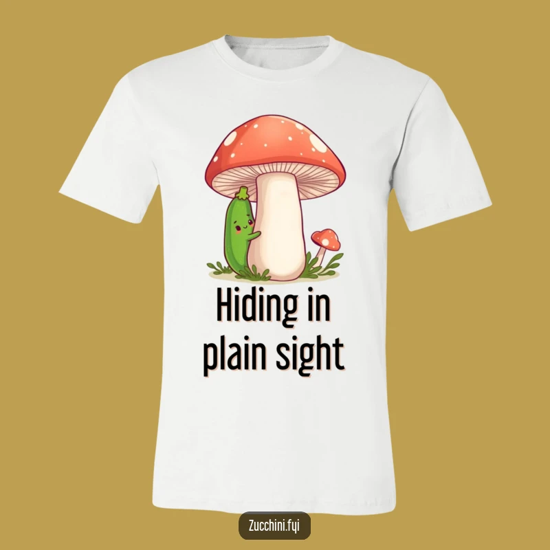 Funny Zucchini T-Shirt: Shy Veggie with Mushroom Friend, Perfect Gift
