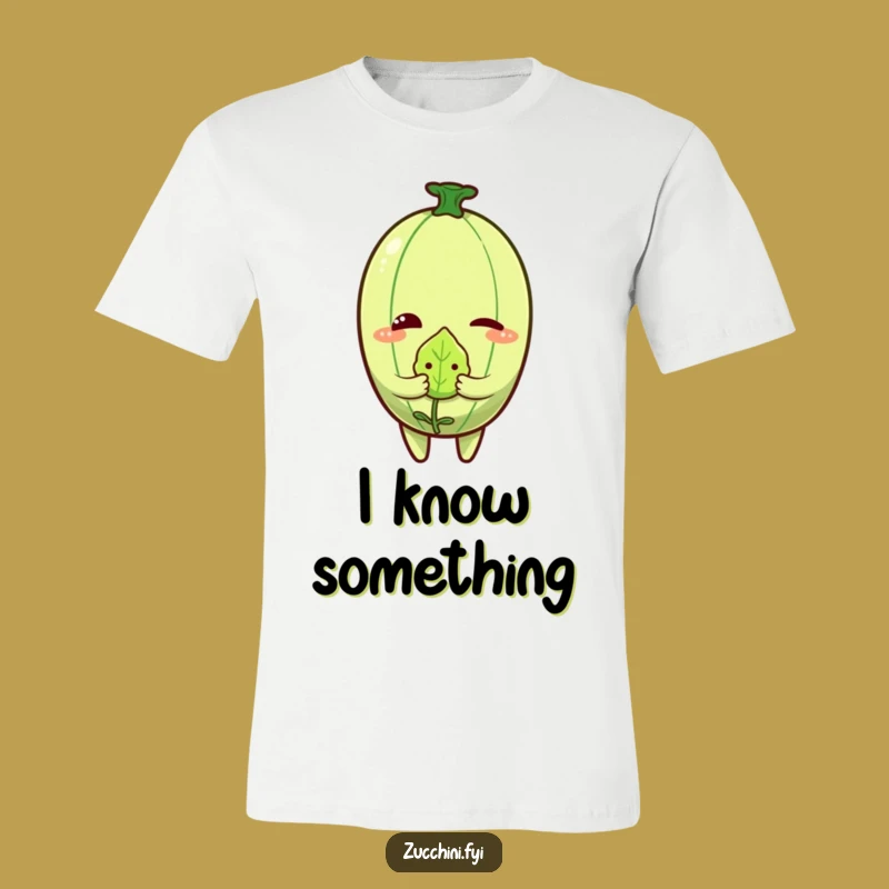 Funny Zucchini Wink T-Shirt - Cheeky Veggie & Shy Leaf Tee