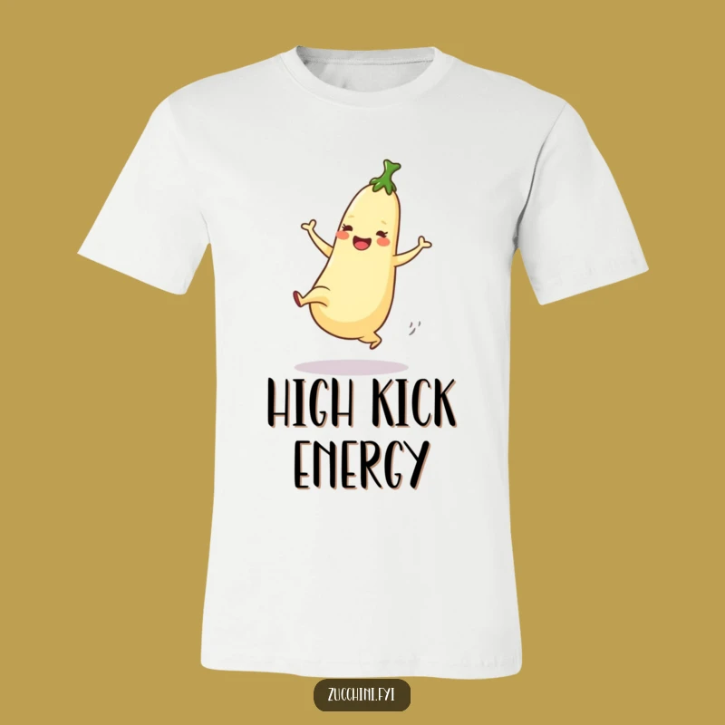 Funny Dancing Zucchini T-Shirt: High Kick Veggie Tee, Perfect Funny Gift for Dancers