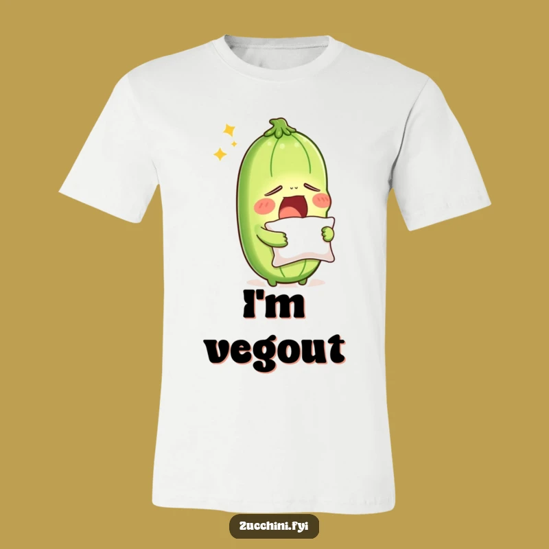 Funny Sleepy Zucchini Yawning T-Shirt - Cute Veggie Pillow Lover Tee