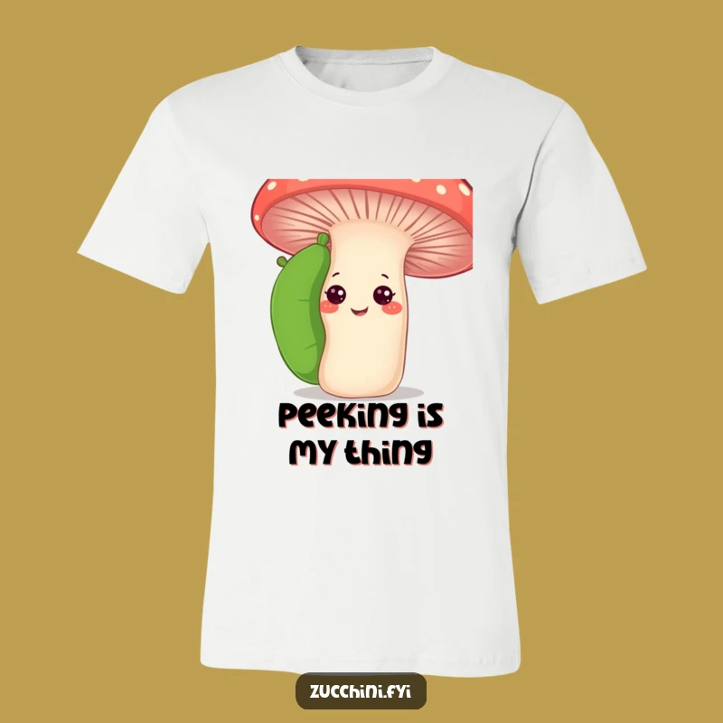 Funny Curious Zucchini T-Shirt: Garden Peek Humor Gift