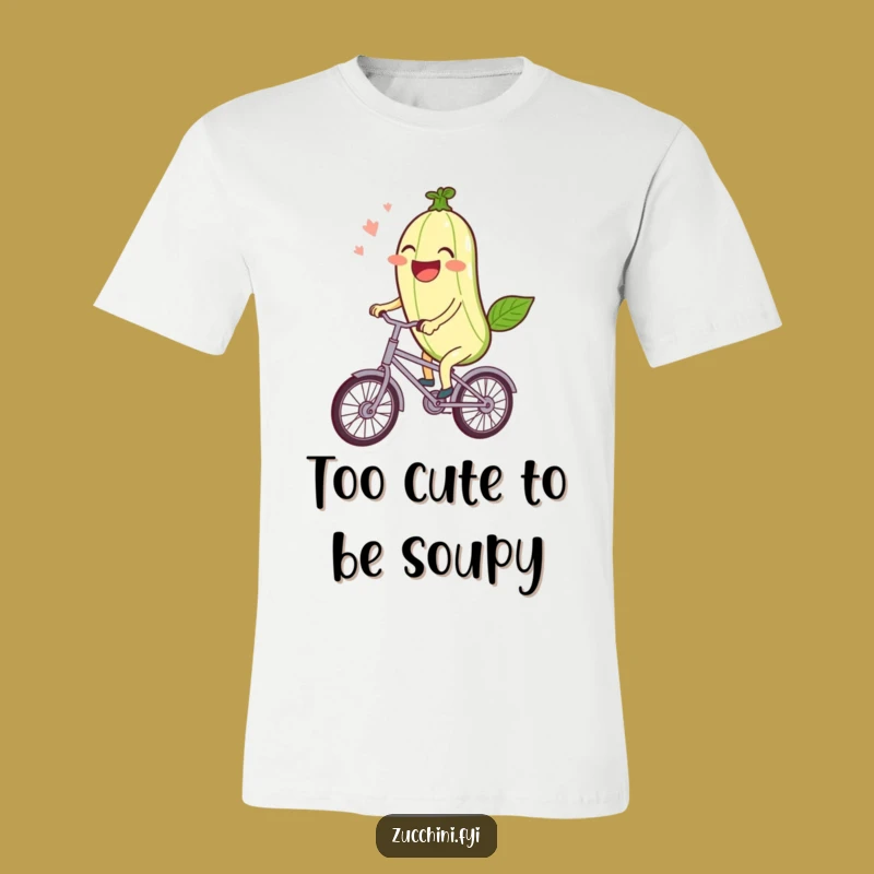 Funny Laughing Zucchini T-Shirt: Kawaii Veggie's Joyful Ride