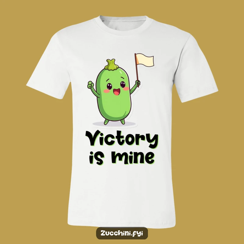 Funny Zucchini Flag Tee - Energetic Vegetable Character T-Shirt for Cheers