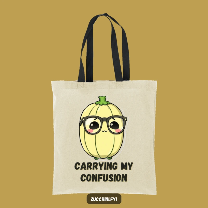 Funny Bewildered Zucchini Tote Bag: Carry Your Confusion in Style!