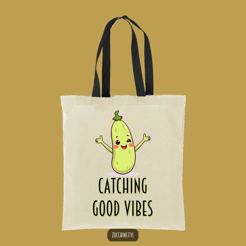Funny Zucchini Sunbeam Tote Bag: Happy Veggie Bag, Perfect Everyday & Humorous Gift