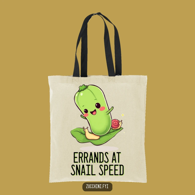 Funny Zucchini Snail Tote Bag: Carry Your Essentials with Humorous Speed
