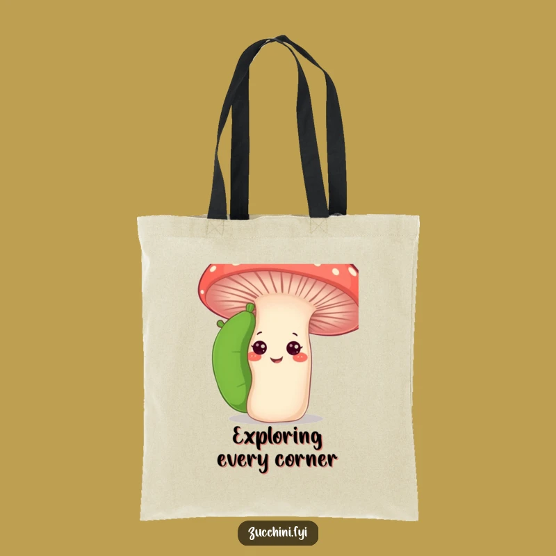 Funny Curious Zucchini Tote Bag: Garden Peek Accessory