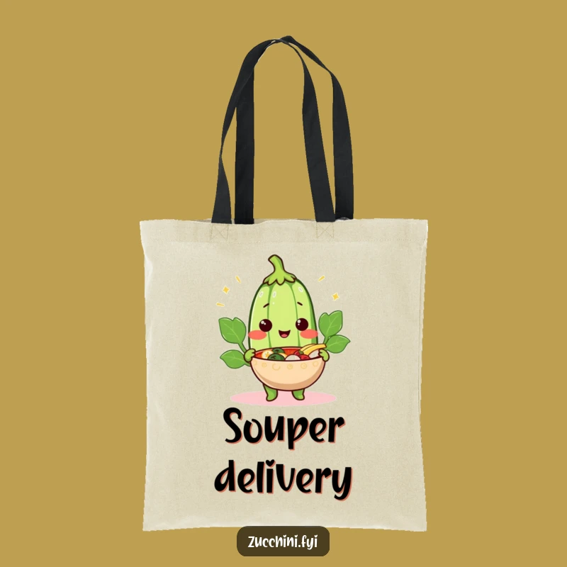 Funny Cheerful Zucchini Tote Bag: Carry Comfort and Comedy Everywhere You Go