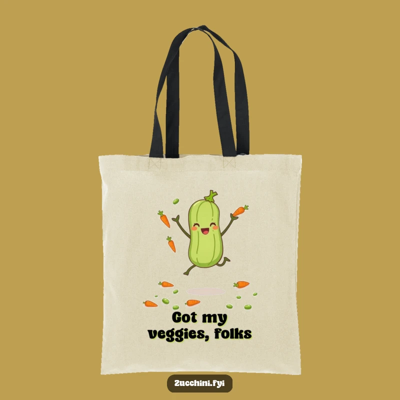 Funny Juggling Zucchini Tote Bag - Playful Veggie Carry-All