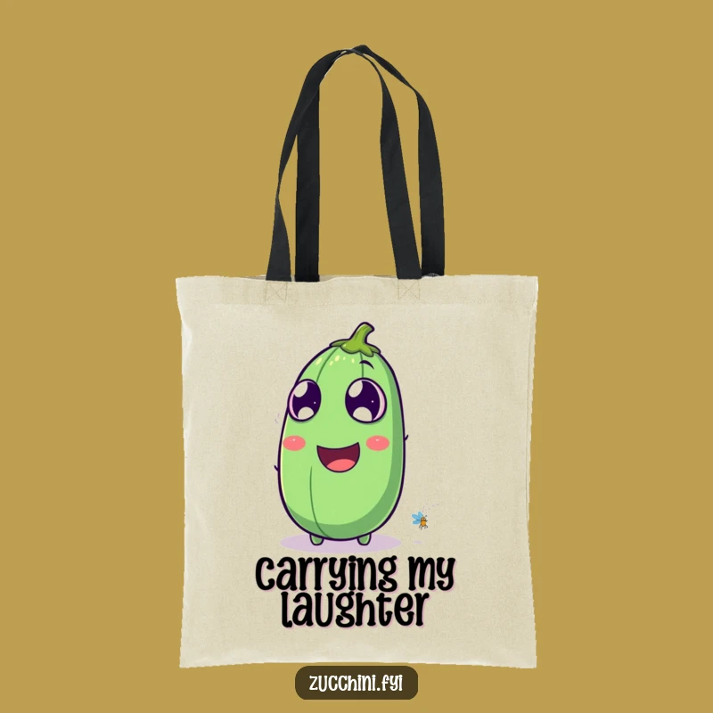 Funny Laughing Zucchini Tote Bag: Firefly Fascination Funny Gift