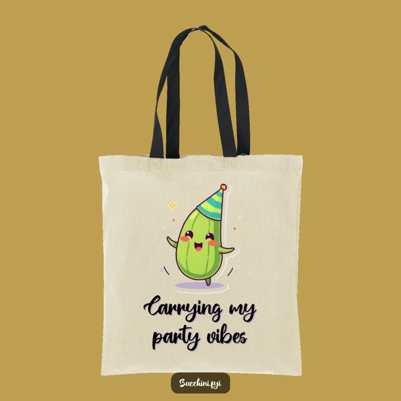 Funny Zany Zucchini Party Hat Spinning Tote Bag - Stylish & Hilarious Accessory