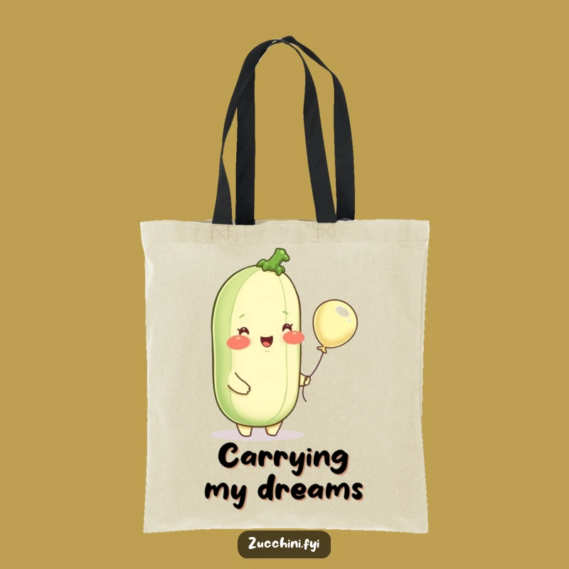 Funny Zucchini Balloon Tote Bag: Carry Your Essentials with Veggie Cheer