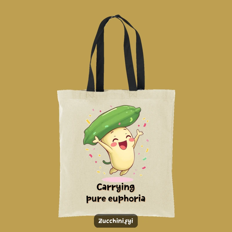Funny Zucchini Celebration Tote Bag: Joyful Veggie Carrier - Party Gift