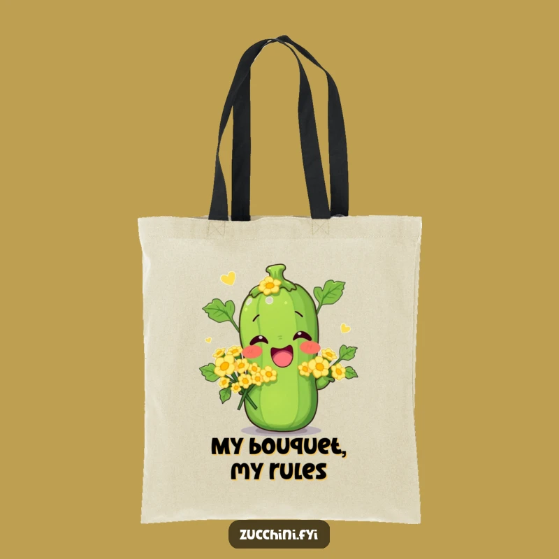 Funny Zucchini Flower Pose Tote Bag: Carry Your Blooms with this Hilarious Style