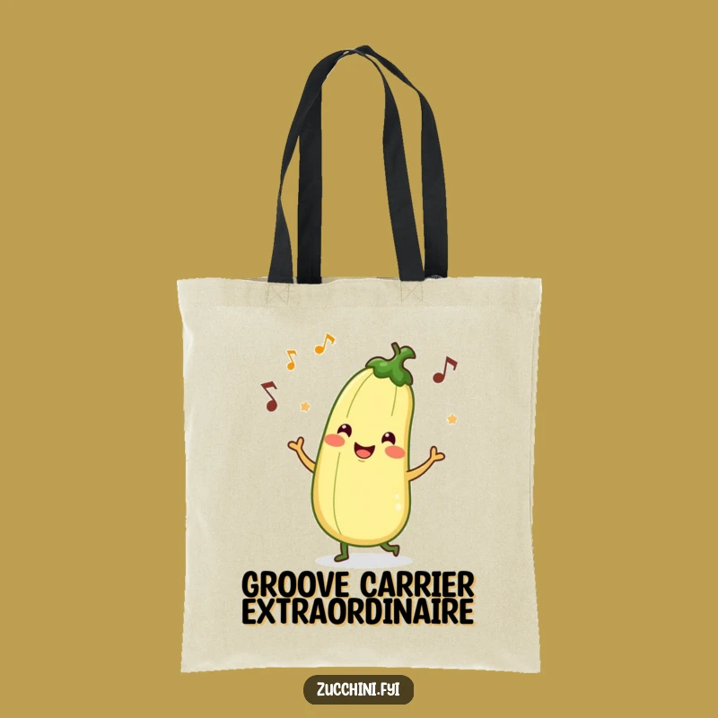 Funny Zucchini Jig Tote Bag - Whimsical Vegetable Character for Everyday Fun
