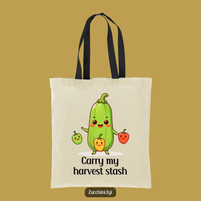 Funny Zucchini Tote Bag: Beaming Juggler Veggie Carry-All, Perfect Gift