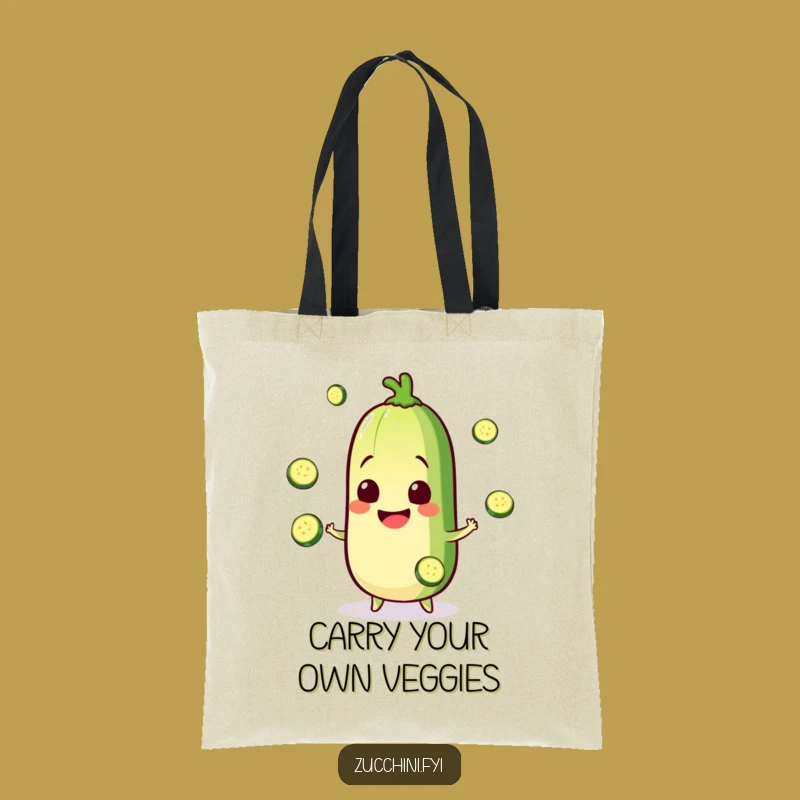 Funny Zucchini Tote Bag: Juggling Design, Perfect Fun Funny Gift