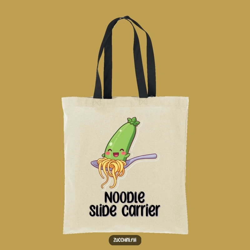 Funny Zucchini Noodle Spoon Slide Tote Bag: Carry Your Humor Daily