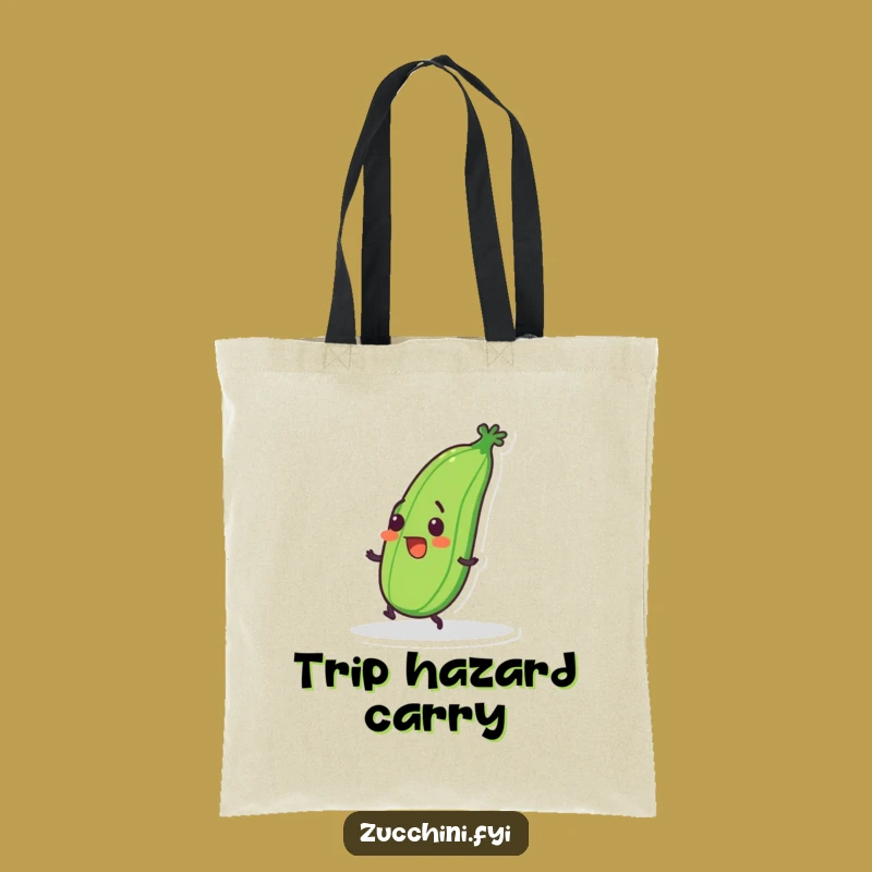 Funny Tripping Zucchini Tote Bag: Clumsy Veggie Bag, Perfect Everyday & Humorous Gift